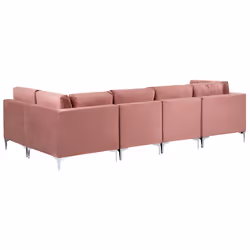 Modular Corner Sofa EVJA Velvet Pink 5 Seater Left Hand