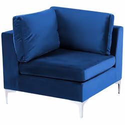 Modular Corner Sofa EVJA Velvet Navy Blue 5 Seater Left Hand