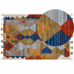 Wool Kilim Area Rug 200 x 300 cm Multicolour ARZAKAN