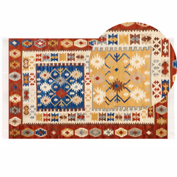 Wool Kilim Area Rug 140 x 200 cm Multicolour VOSKEHAT
