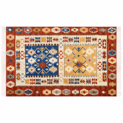 Wool Kilim Area Rug 140 x 200 cm Multicolour VOSKEHAT