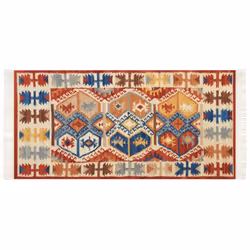 Wool Kilim Area Rug 80 x 150 cm Multicolour VANASHEN