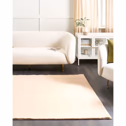 Faux Rabbit Fur Rug 160 x 230 cm Beige MIRPUR
