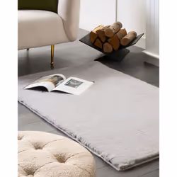Faux Rabbit Fur Rug 80 x 150 cm Grey MIRPUR