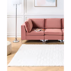Faux Rabbit Fur Rug 160 x 230 cm White THATTA