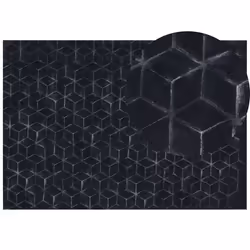 Faux Rabbit Fur Rug 160 x 230 cm Black THATTA