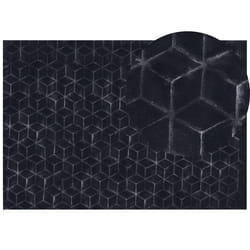 Faux Rabbit Fur Rug 160 x 230 cm Black THATTA
