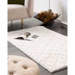 Faux Rabbit Fur Rug 80 x 150 cm White GHARO