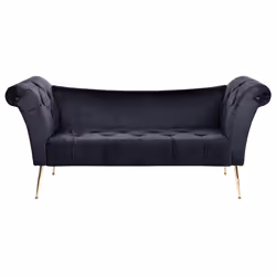 Chaise Longue NANTILLY Velvet Black
