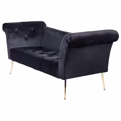 Chaise Longue NANTILLY Velvet Black