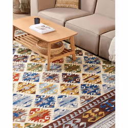 Wool Kilim Area Rug 200 x 300 cm Multicolour AKNALICH