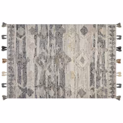 Wool Kilim Area Rug 160 x 230 cm Grey ARATASHEN