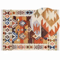 Wool Kilim Area Rug 160 x 230 cm Multicolour VOSKETAP