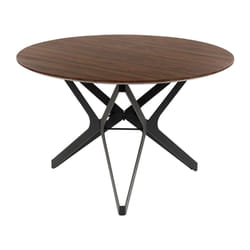 Round Dining Table ? 120 cm Dark Wood and Black ALURE