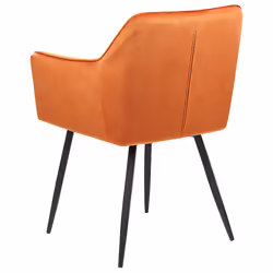 Set of 2 Dining Chairs JASMIN Velvet Orange - Additional view 4