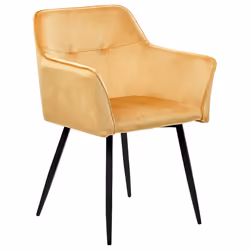 Set of 2 Dining Chairs JASMIN Velvet Mustard