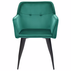 Set of 2 Dining Chairs JASMIN Velvet Emerald Green