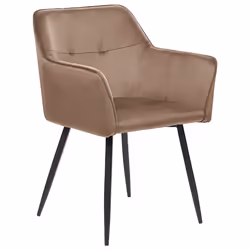 Set of 2 Dining Chairs JASMIN Velvet Brown