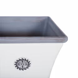 Set of 2 Plant Pots ELATEIA Stone 32 cm White