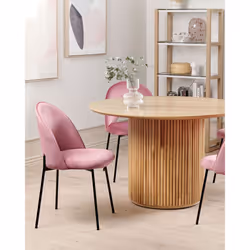 Set of 2 Dining Chairs COVELO Velvet Pink