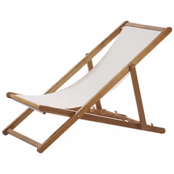 Folding Deck Chair ANZIO with Replacement Fabrics Acacia Wood Light Brown - Additional view 4
