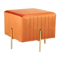 Footstool DAYTON Velvet Orange
