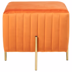 Footstool DAYTON Velvet Orange