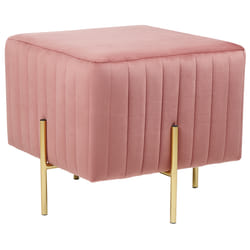 Footstool DAYTON Velvet Pastel Pink