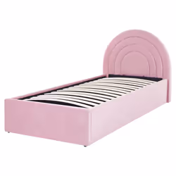 Velvet EU Single Size Ottoman Bed Pink ANET