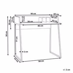 Home Office Desk 90 x 60 cm Light Wood and White ANAH