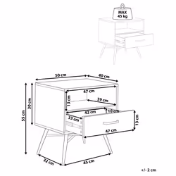 1 Drawer Bedside Table LUBOCK Light Brown