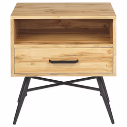 1 Drawer Bedside Table LUBOCK Light Brown