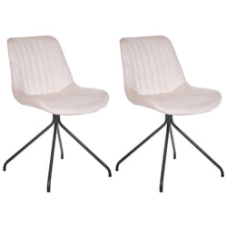 Set of 2 Dining Chairs NAVASOTA Velvet Beige