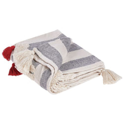 Cotton Blanket 125 x 150 cm White and Grey NAMTAR