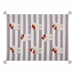 Cotton Blanket 125 x 150 cm White and Grey NAMTAR - Additional view 4