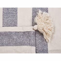 Cotton Blanket 125 x 150 cm White and Grey NAMTAR - Additional view 5