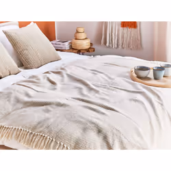 Blanket YARSA Cotton 125 x 150 cm Beige