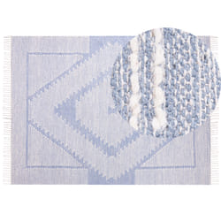 Cotton Area Rug 160 x 230 cm Blue and White ANSAR