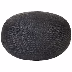 Jute Pouffe 60 x 30 cm Black DUKKI