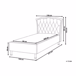 Velvet EU Single Size Bed Beige METZ