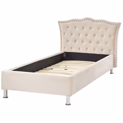 Velvet EU Single Size Bed Beige METZ