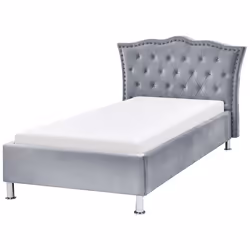Velvet EU Single Size Bed Grey METZ
