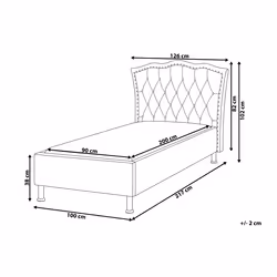Velvet EU Single Size Bed Pink METZ