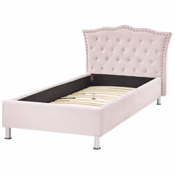 Velvet EU Single Size Bed Pink METZ