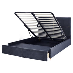 Ottoman Bed Velvet VERNOYES 160 x 200 cm (EU King Size) Black
