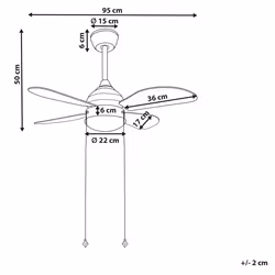 Ceiling Fan with Light DOLORES Yellow