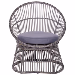 Bistro Set with Cushions MESYNA PE Rattan Taupe