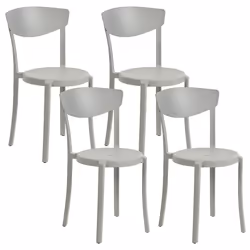 Set of 4 Garden Chairs VIESTE Light Grey