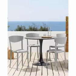 Set of 4 Garden Chairs VIESTE Light Grey