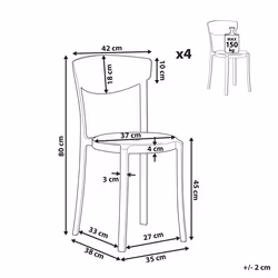 Set of 4 Garden Chairs VIESTE Light Grey - Additional view 4